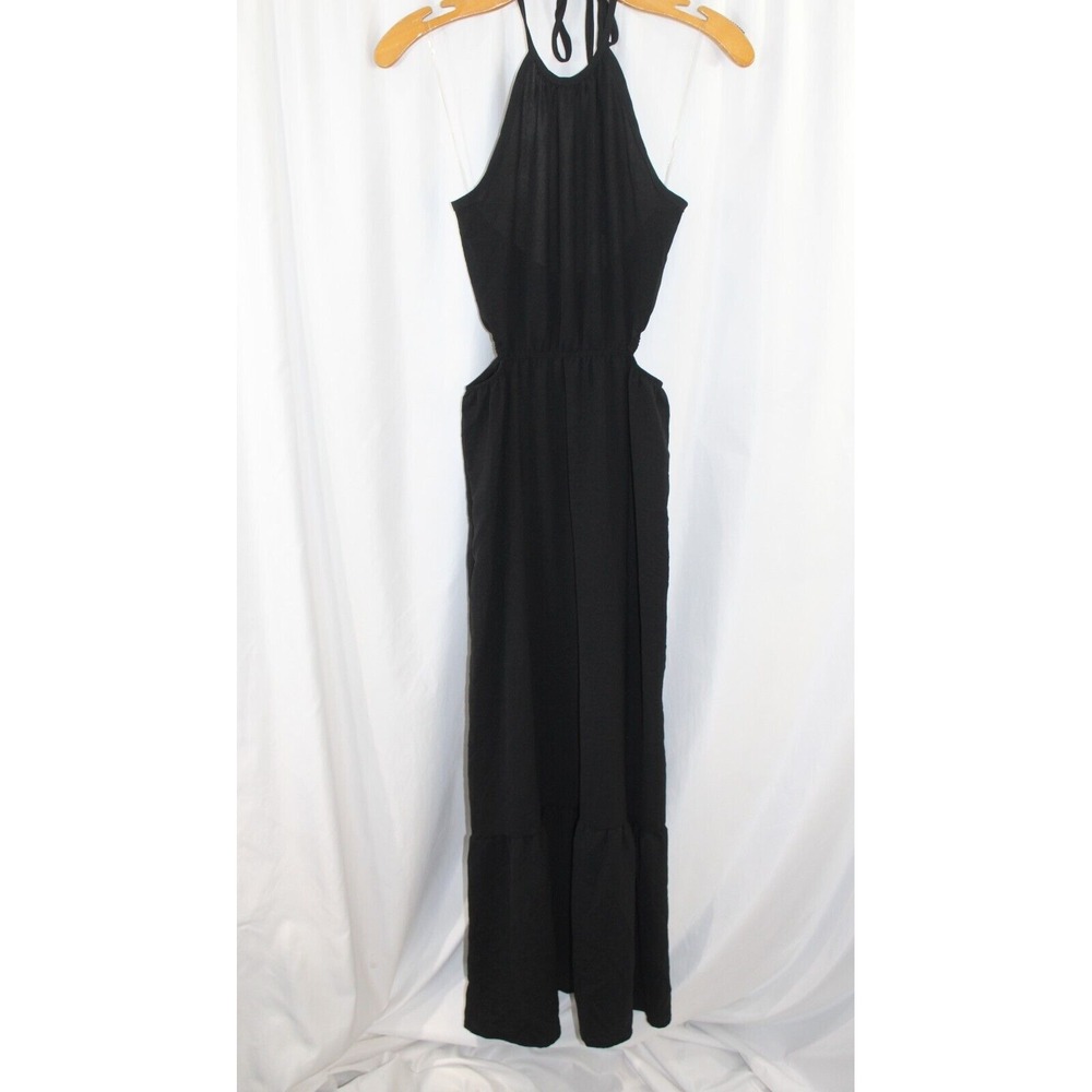 Rolla Coster Womens Black Halter Neck Cutout Sides Maxi Dress S